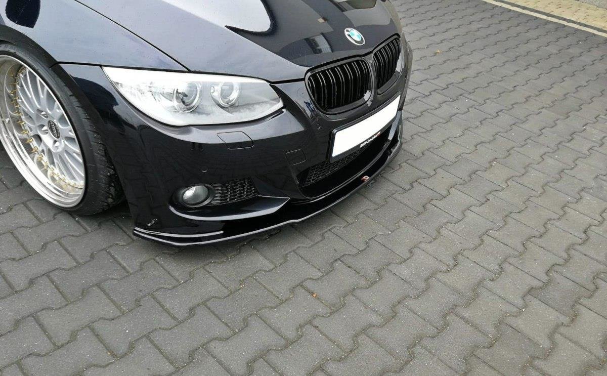 Front Ansatz V.1 für BMW 3er E92 M Paket FACELIFT schwarz Hochglanz