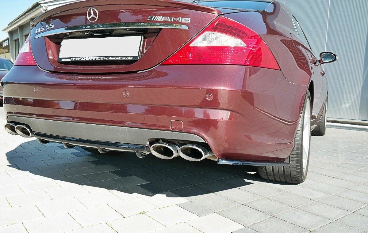 Diffusor Heck Ansatz für Mercedes CLS C219 55AMG schwarz Hochglanz
