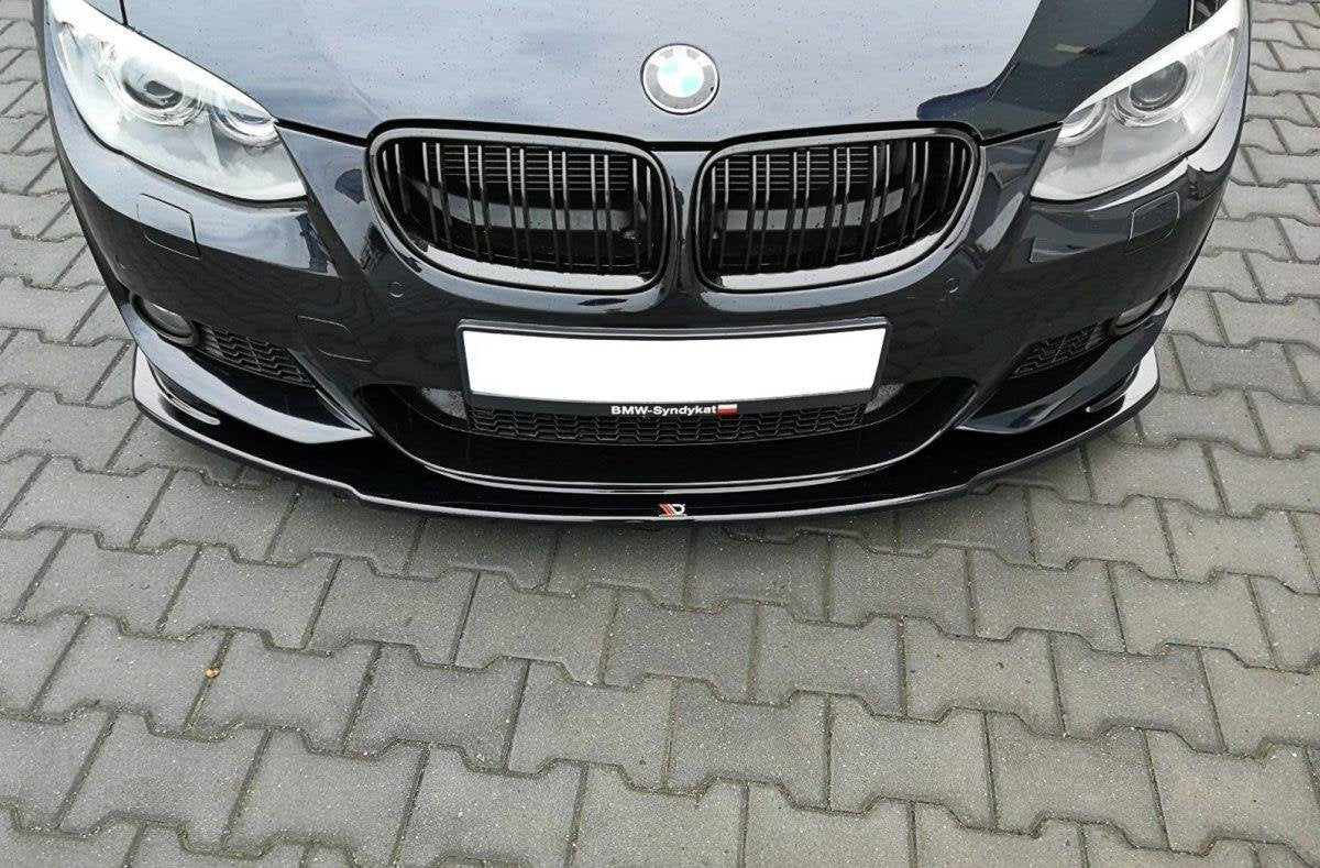 Front Ansatz V.1 für BMW 3er E92 M Paket FACELIFT schwarz Hochglanz