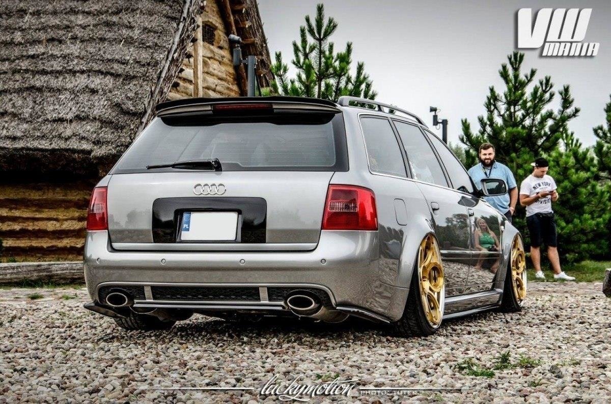 Heck Ansatz Flaps Diffusor für AUDI RS6 C5 AVANT schwarz Hochglanz