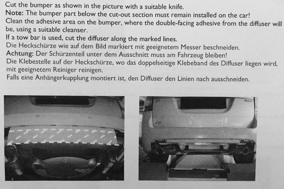 Diffusor Heck Ansatz für Saab 9-3 Aero Mk2 Facelift schwarz Hochglanz