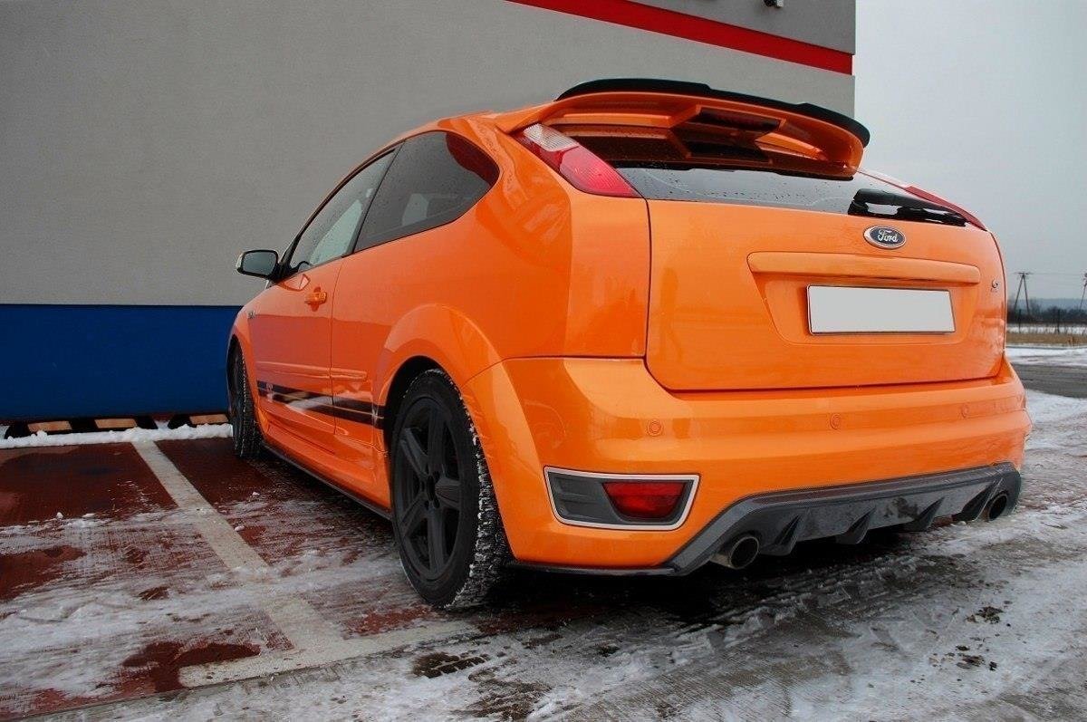 Heck Ansatz Flaps Diffusor V.2 für Ford Focus ST Mk2 schwarz Hochglanz
