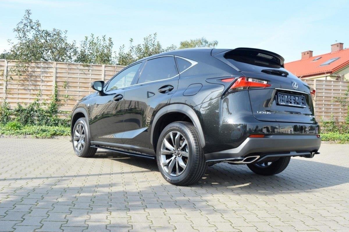 Heck Ansatz Flaps Diffusor für Lexus NX Mk1 T schwarz Hochglanz