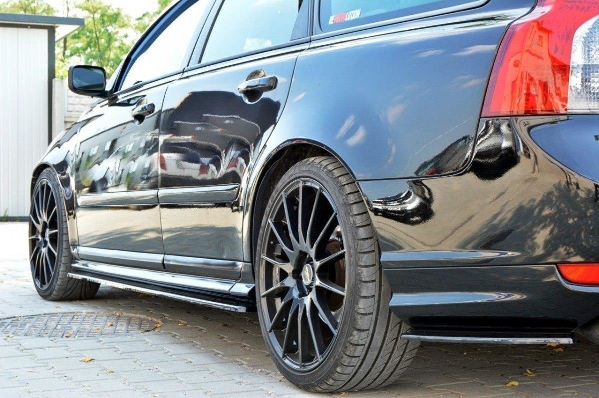 Seitenschweller Ansatz für VOLVO V50F R-DESIGN schwarz Hochglanz