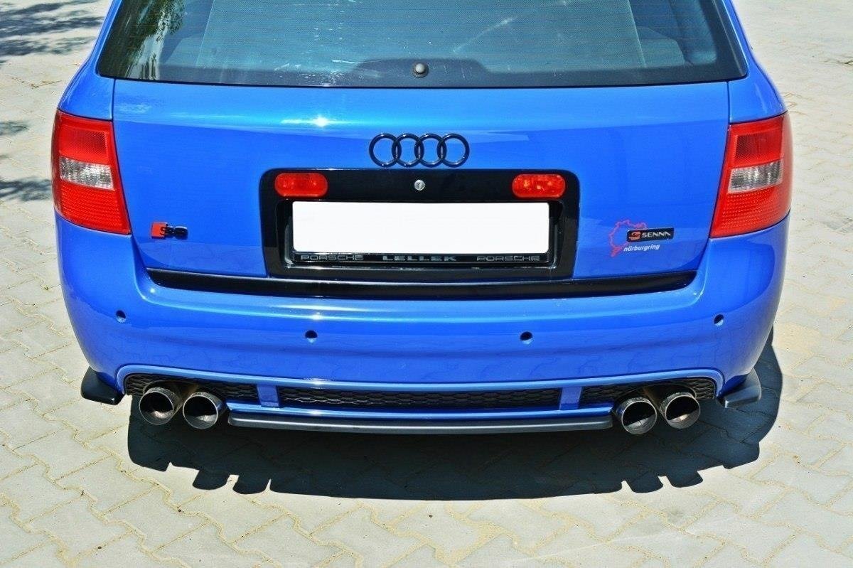 Heck Ansatz Flaps Diffusor für AUDI RS6 C5 AVANT schwarz Hochglanz