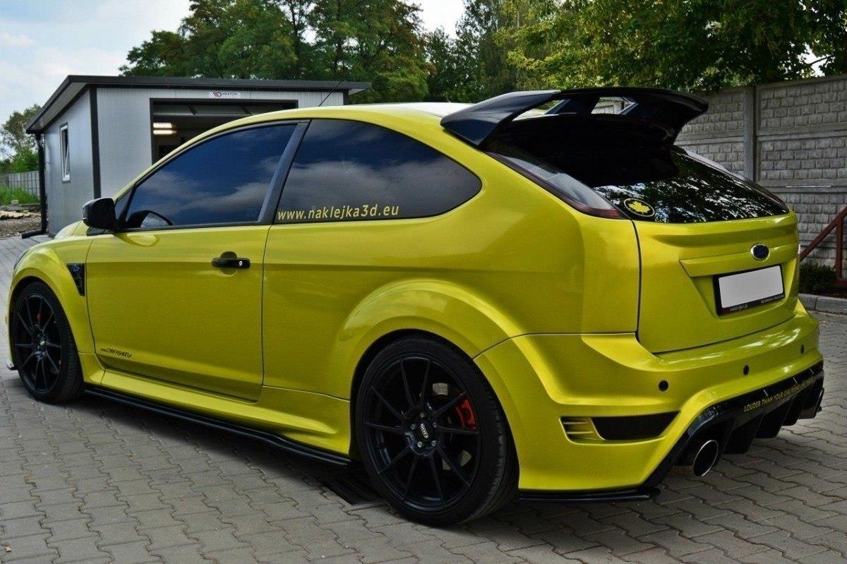 Heck Ansatz Flaps Diffusor für Ford Focus RS Mk2 schwarz Hochglanz