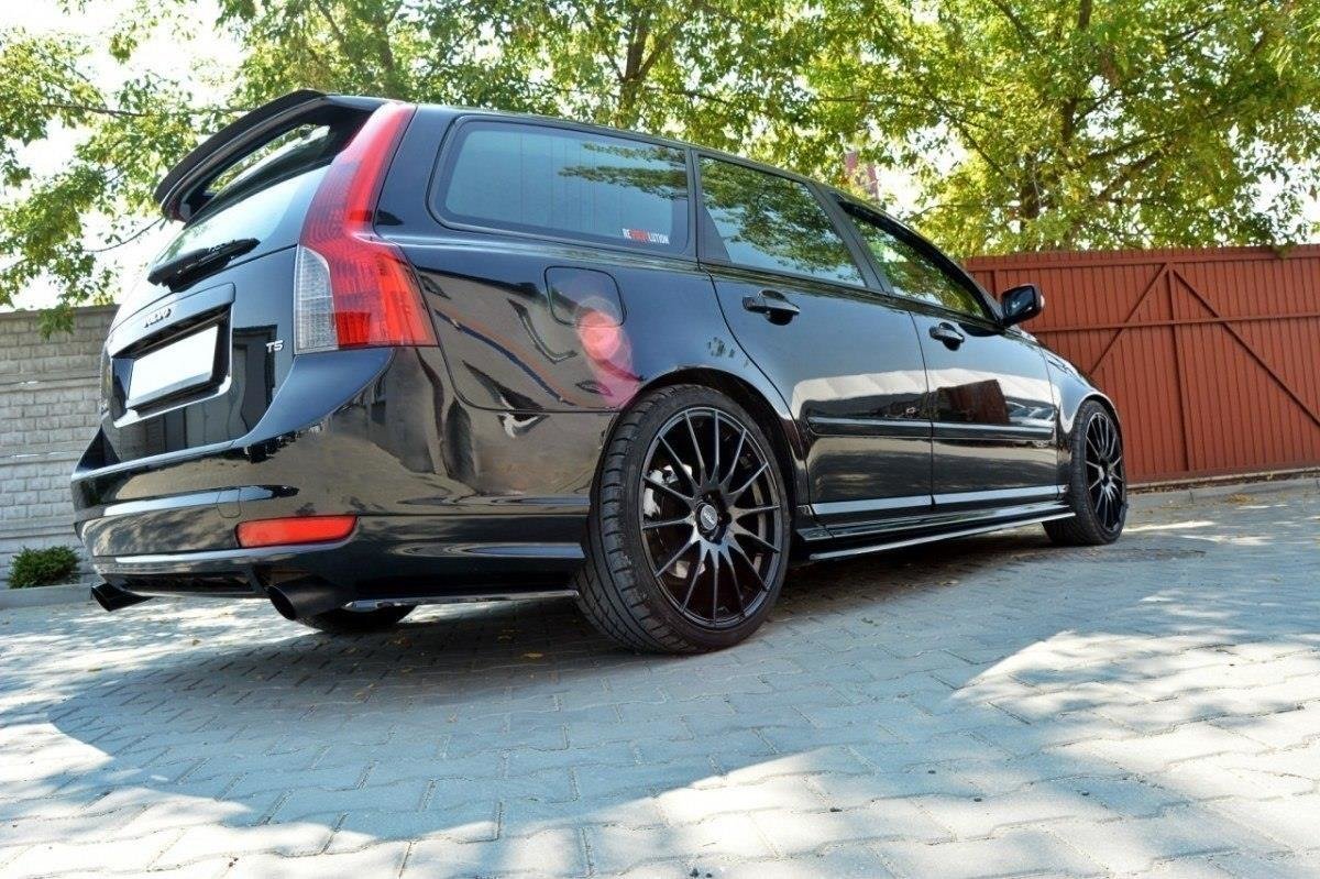 Seitenschweller Ansatz für VOLVO V50F R-DESIGN schwarz Hochglanz