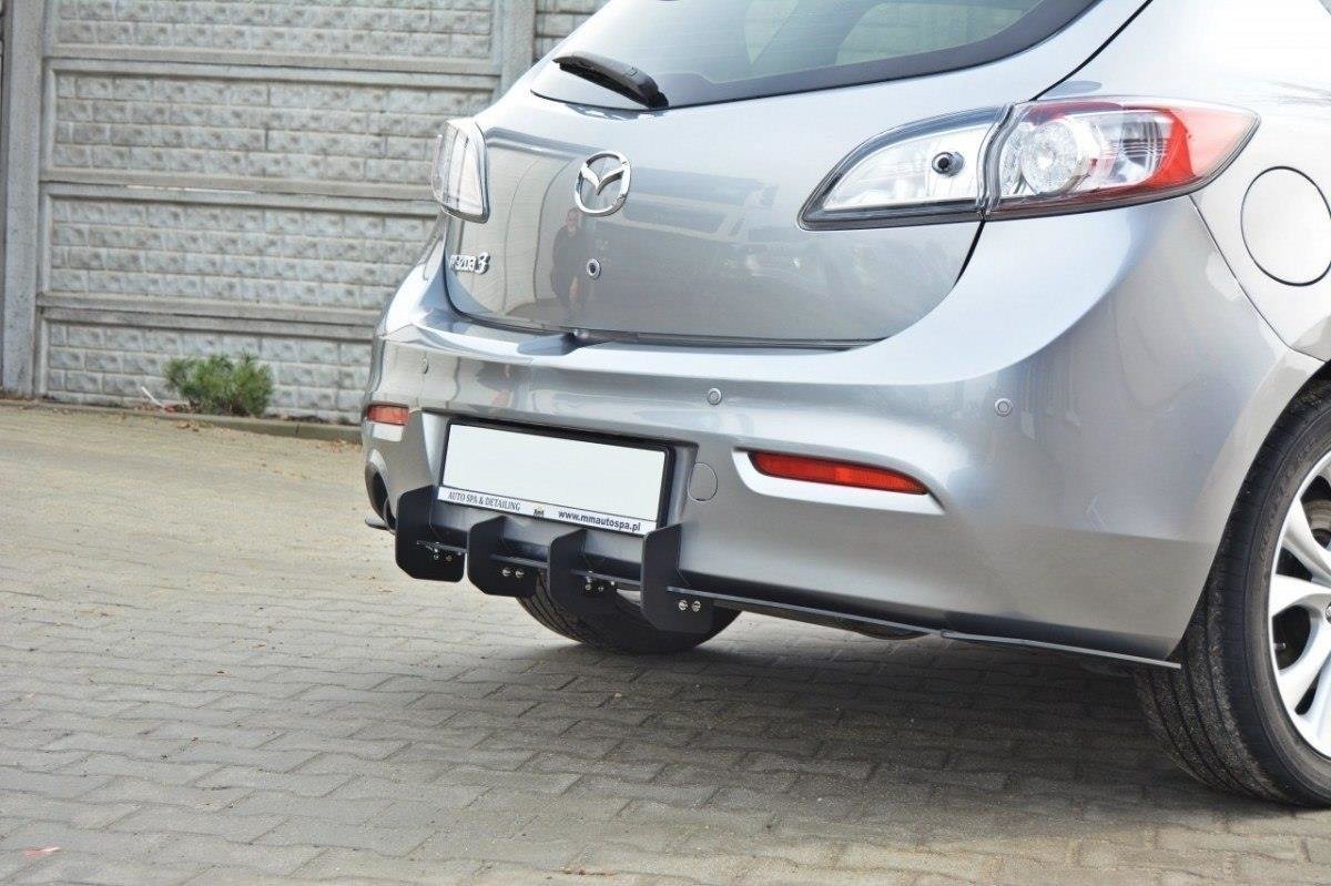 MAZDA 3 MK2 SPORT (vor Facelift) Diffusor Heck Ansatz für Heckschürze für & Heck Ansatz Flaps Diffusor für