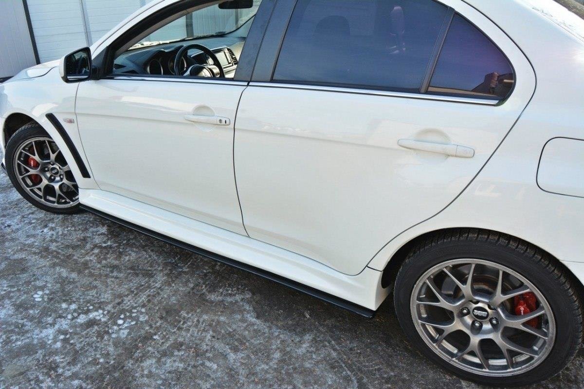 Seitenschweller Ansatz für Mitsubishi Lancer Evo X schwarz Hochglanz