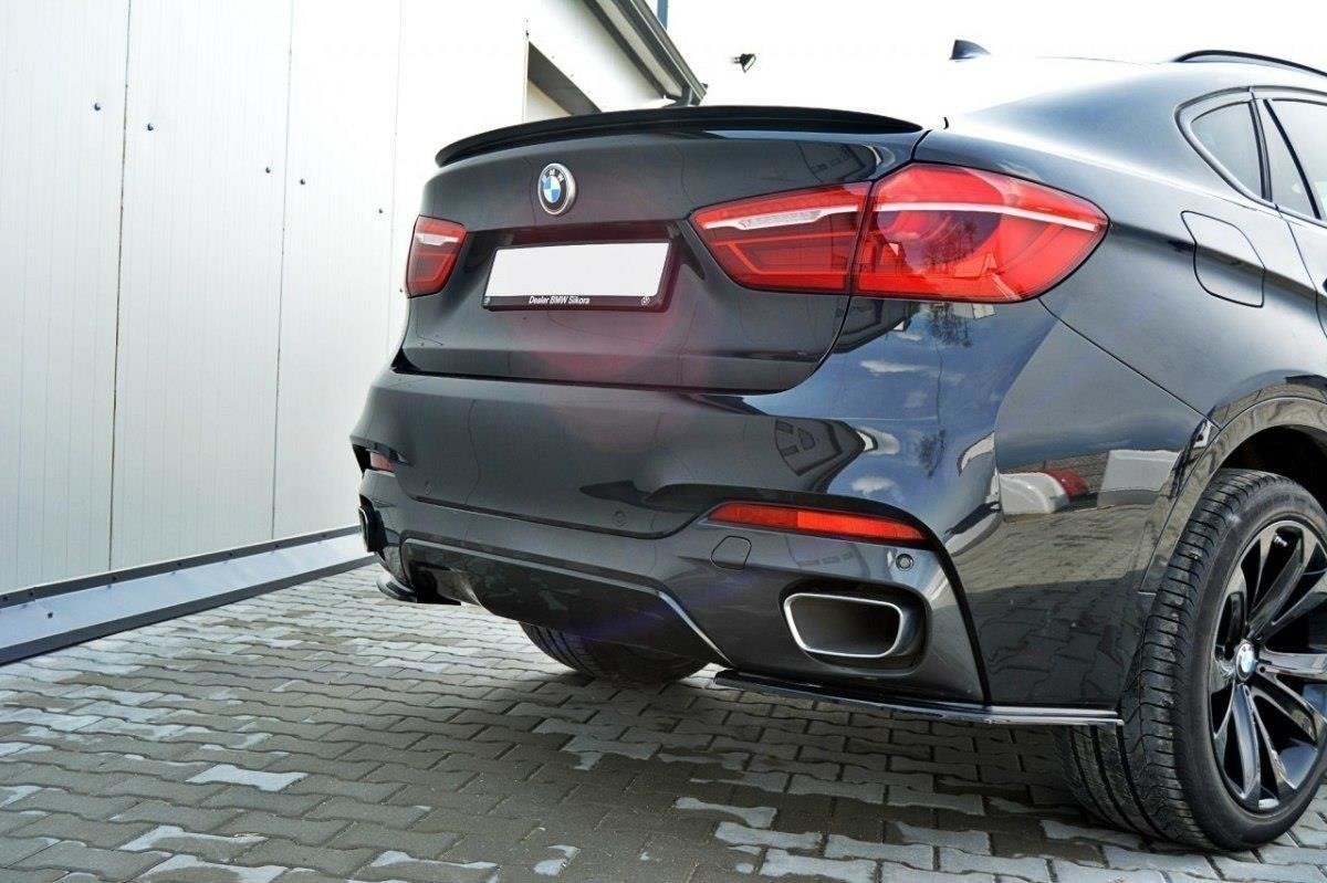 Heck Ansatz Flaps Diffusor für BMW X6 F16 M Paket schwarz matt