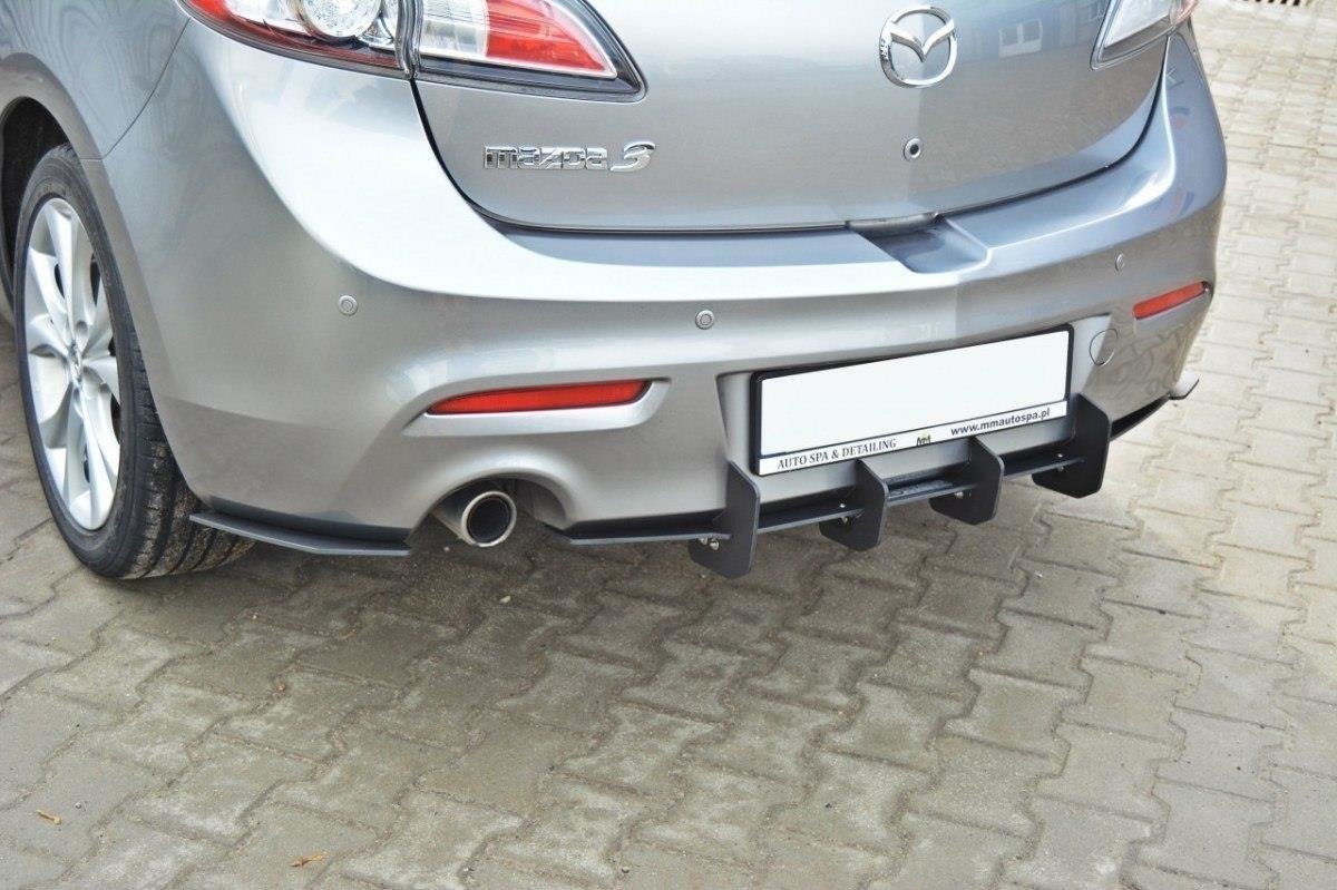 MAZDA 3 MK2 SPORT (vor Facelift) Diffusor Heck Ansatz für Heckschürze für & Heck Ansatz Flaps Diffusor für
