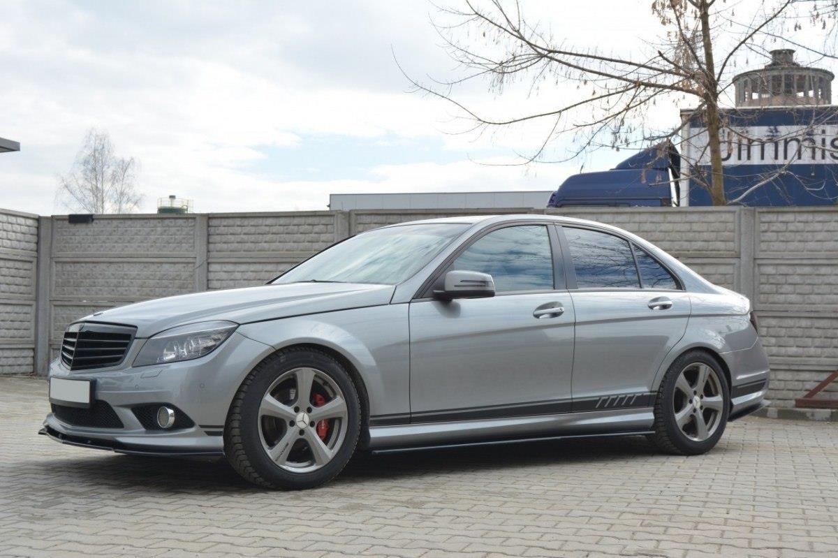 Seitenschweller Ansatz für Mercedes-Benz C Limousine / Kombi AMG-Line W204 / S204 schwarz Hochglanz