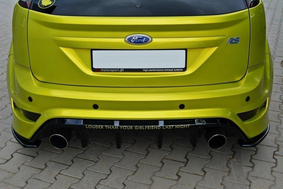 Heck Ansatz Flaps Diffusor für Ford Focus RS Mk2 schwarz Hochglanz