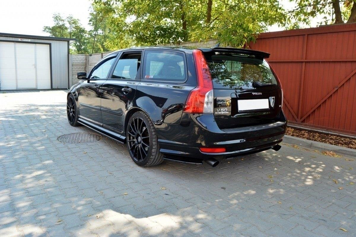 Seitenschweller Ansatz für VOLVO V50F R-DESIGN schwarz Hochglanz