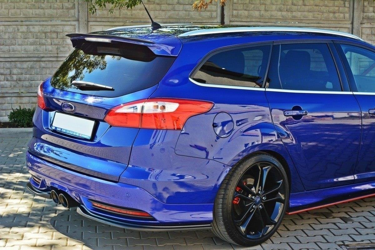 Heck Ansatz Flaps Diffusor für FORD Focus 3 ST Turnier Carbon Look