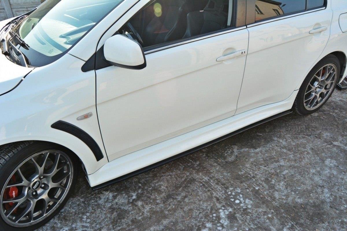Seitenschweller Ansatz für Mitsubishi Lancer Evo X schwarz Hochglanz