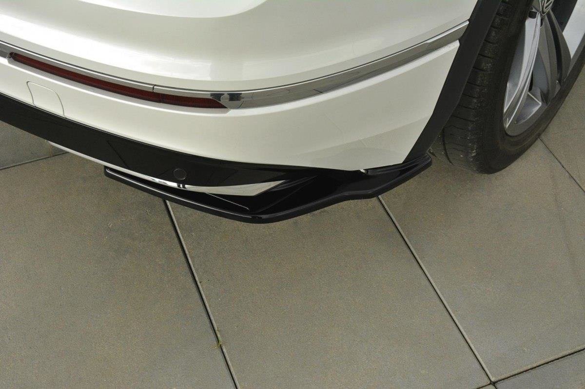 Heck Ansatz Flaps Diffusor für Vw Tiguan Mk2 R-Line schwarz Hochglanz