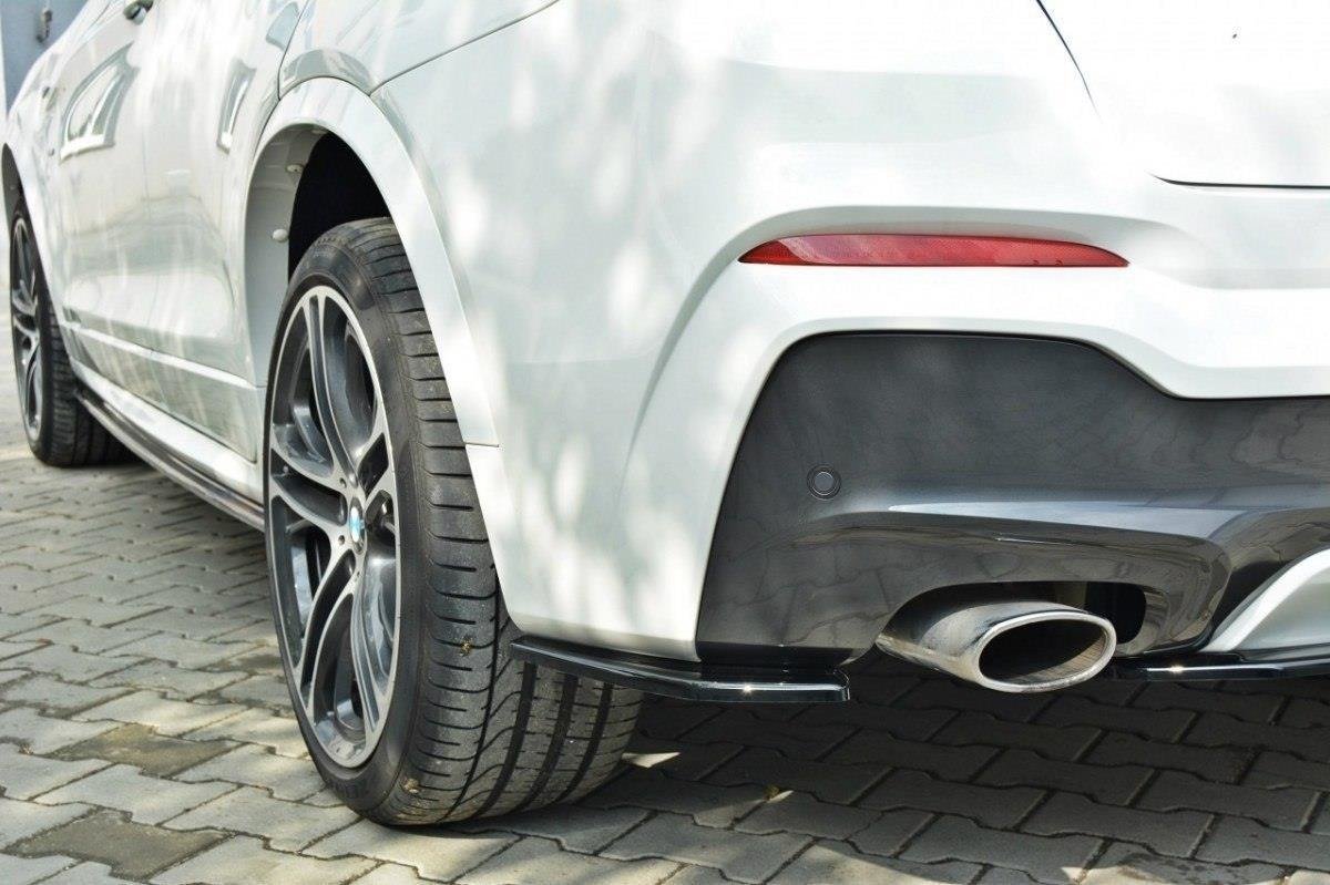Heck Ansatz Flaps Diffusor für BMW X4 M Paket Carbon Look
