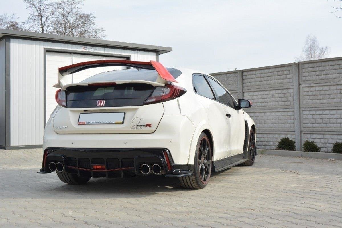 Diffusor Heck Ansatz für HONDA CIVIC IX TYPE R schwarz Hochglanz