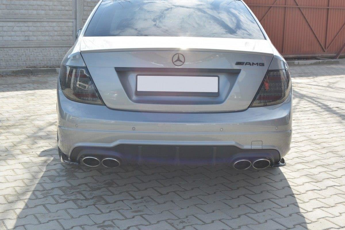 Heck Ansatz Flaps Diffusor für Mercedes-Benz C Limousine / Kombi AMG-Line W204 / S204 schwarz Hochglanz
