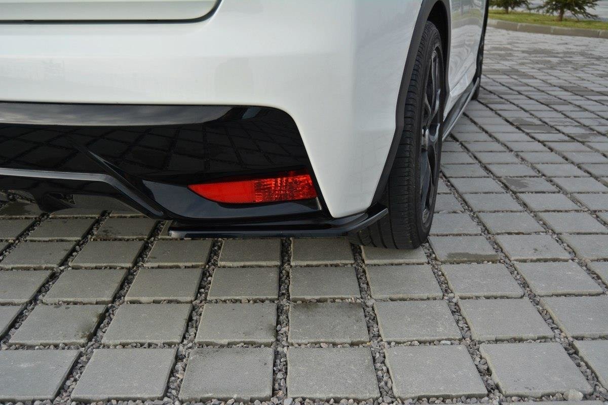 Heck Ansatz Flaps Diffusor für Honda Civic Mk9 Facelift schwarz Hochglanz