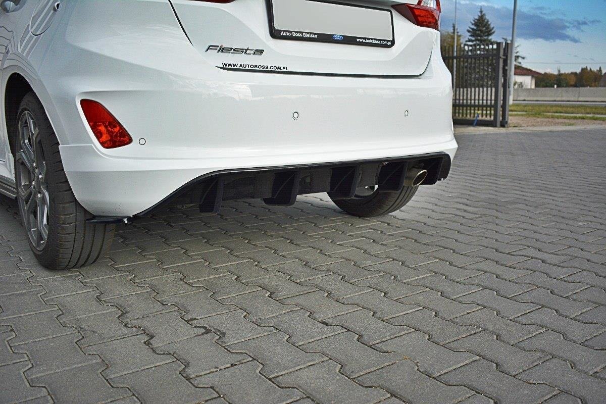 Heck Ansatz Flaps Diffusor V.1 für Ford Fiesta Mk8 ST-Line schwarz Hochglanz