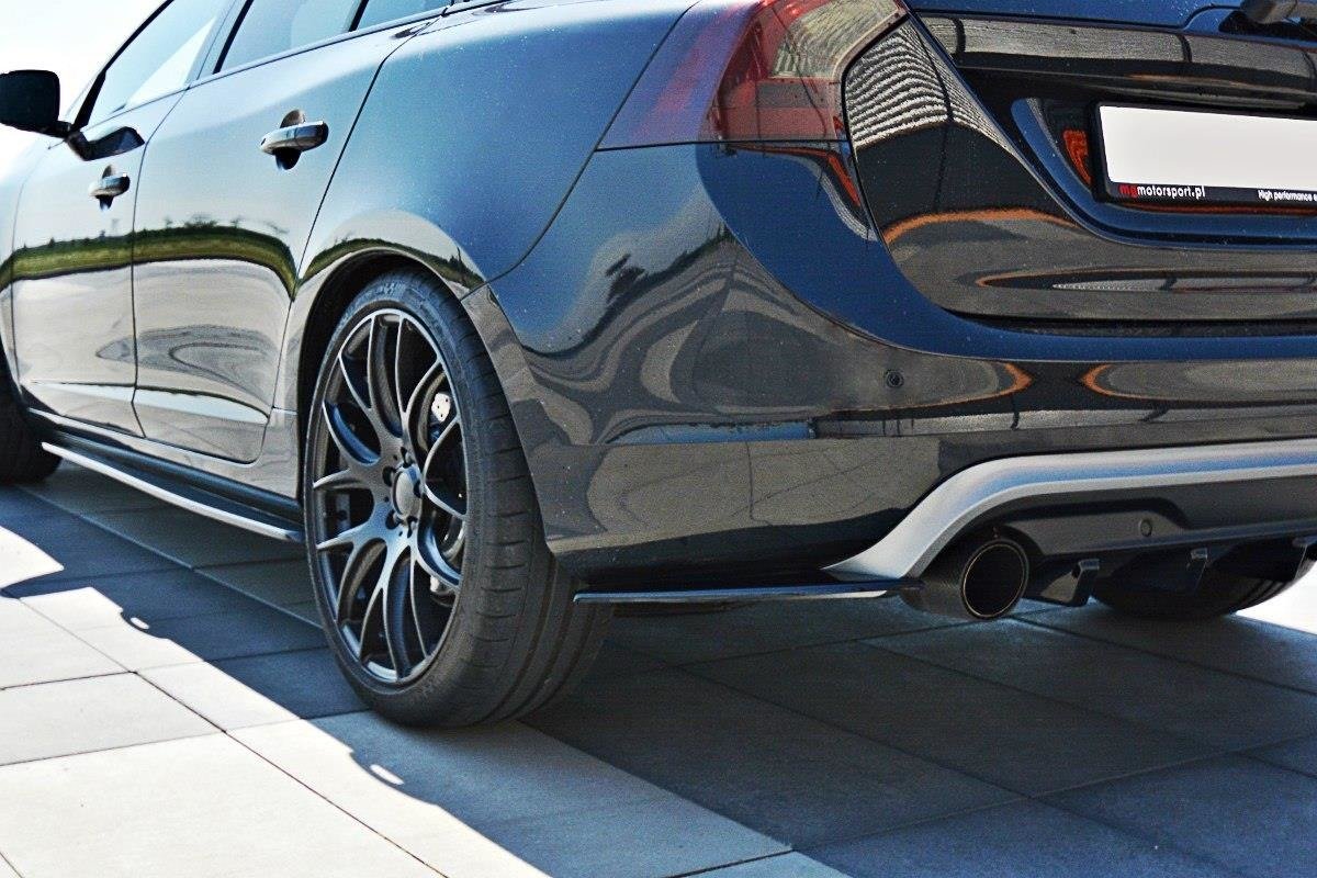 Heck Ansatz Flaps Diffusor für Volvo V60 Polestar Facelift schwarz Hochglanz
