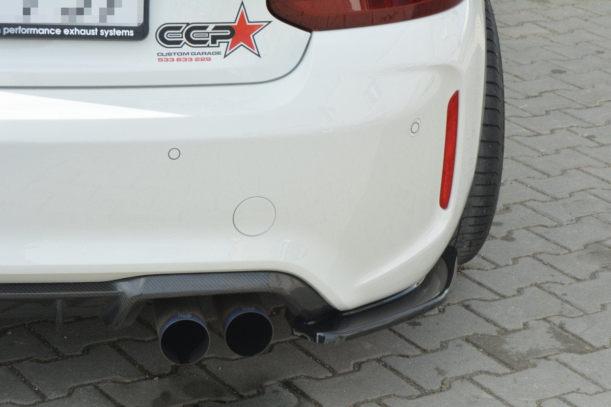 Heck Ansatz Flaps Diffusor für BMW M2 (F87) COUPÉ schwarz Hochglanz