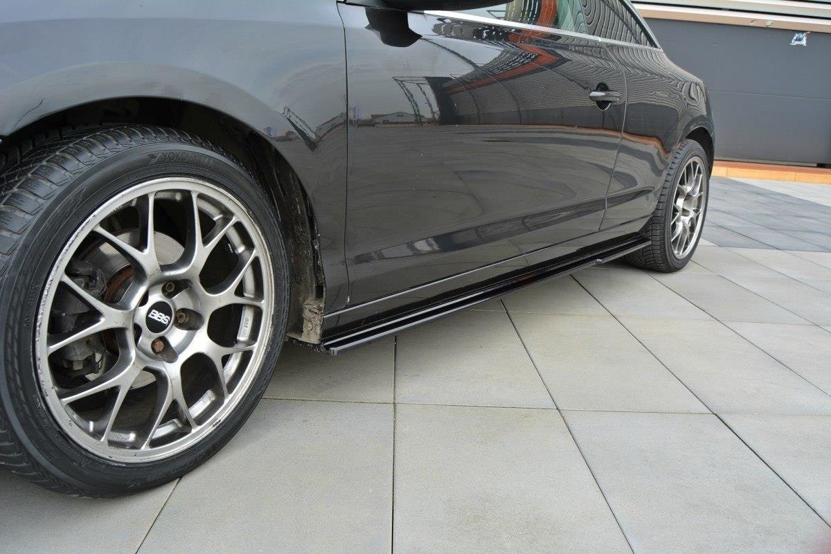 Seitenschweller Ansatz für Renault Laguna mk 3 Coupe schwarz Hochglanz
