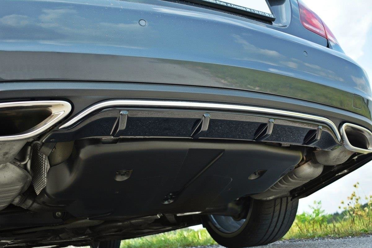 Diffusor Heck Ansatz für Mercedes - Benz E Coupe / Cabrio C207 Facelift / A207 Facelit schwarz Hochglanz