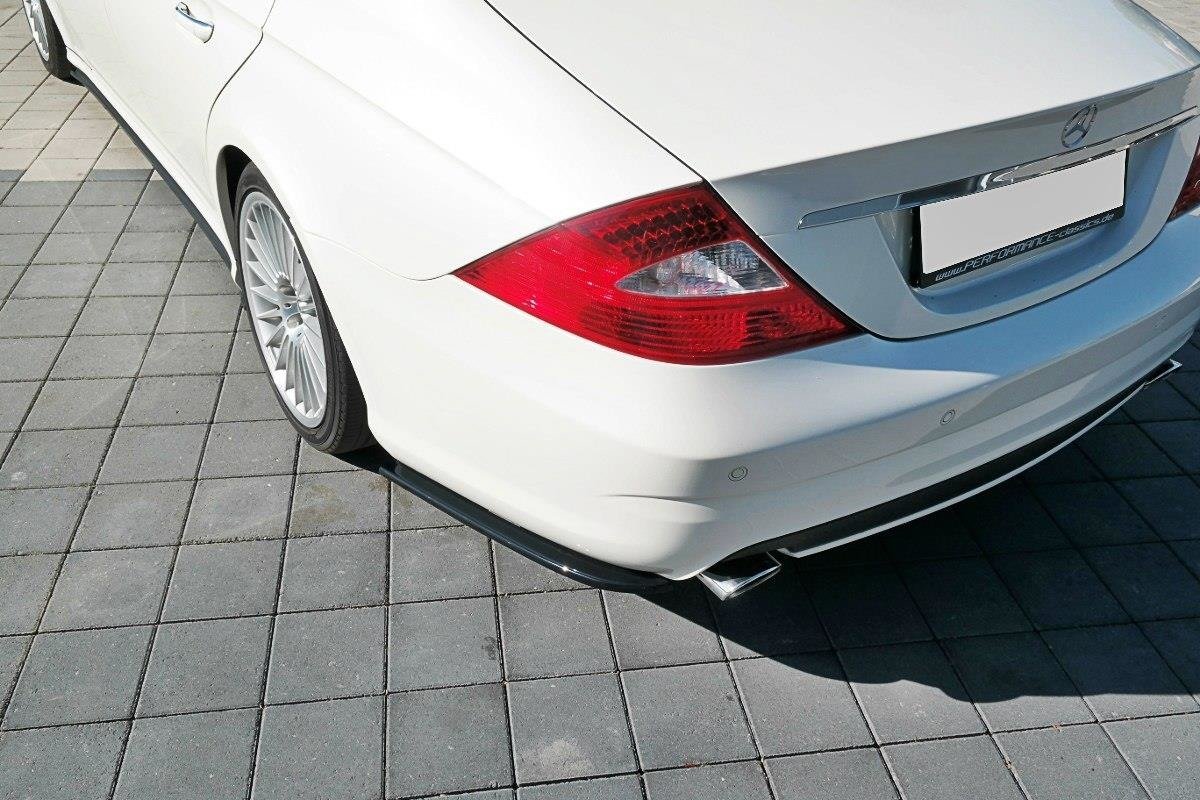 Heck Ansatz Flaps Diffusor für Mercedes CLS C219 55AMG schwarz Hochglanz