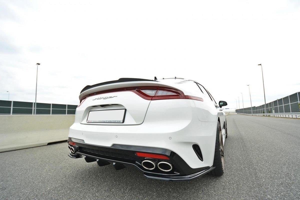Diffusor Heck Ansatz für Kia Stinger Gt / GT-Line Mk1 schwarz Hochglanz