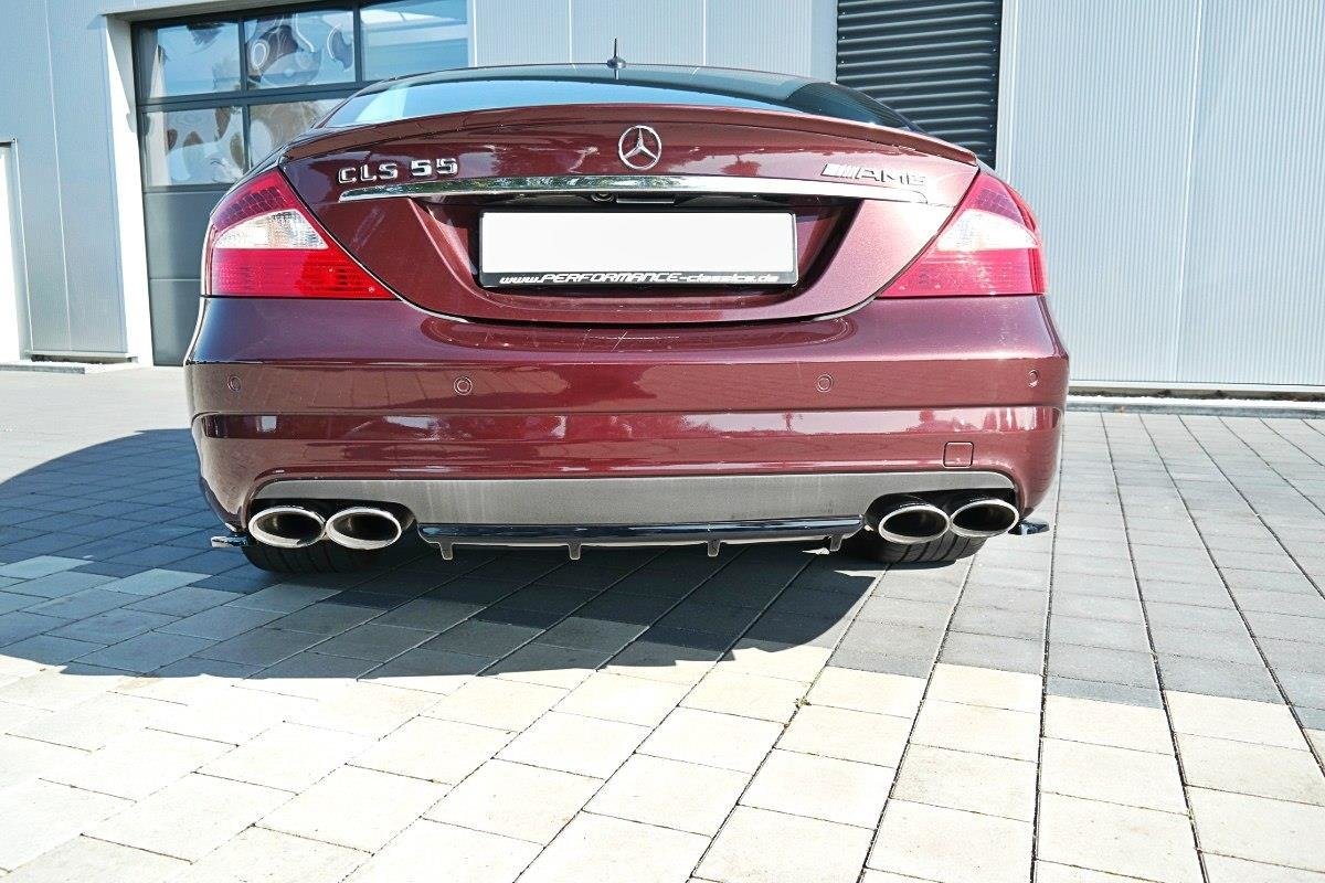 Diffusor Heck Ansatz für Mercedes CLS C219 55AMG schwarz Hochglanz