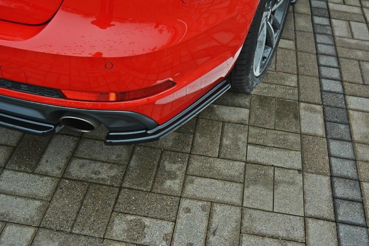 Heck Ansatz Flaps Diffusor für Audi A4 B9 S-Line schwarz Hochglanz