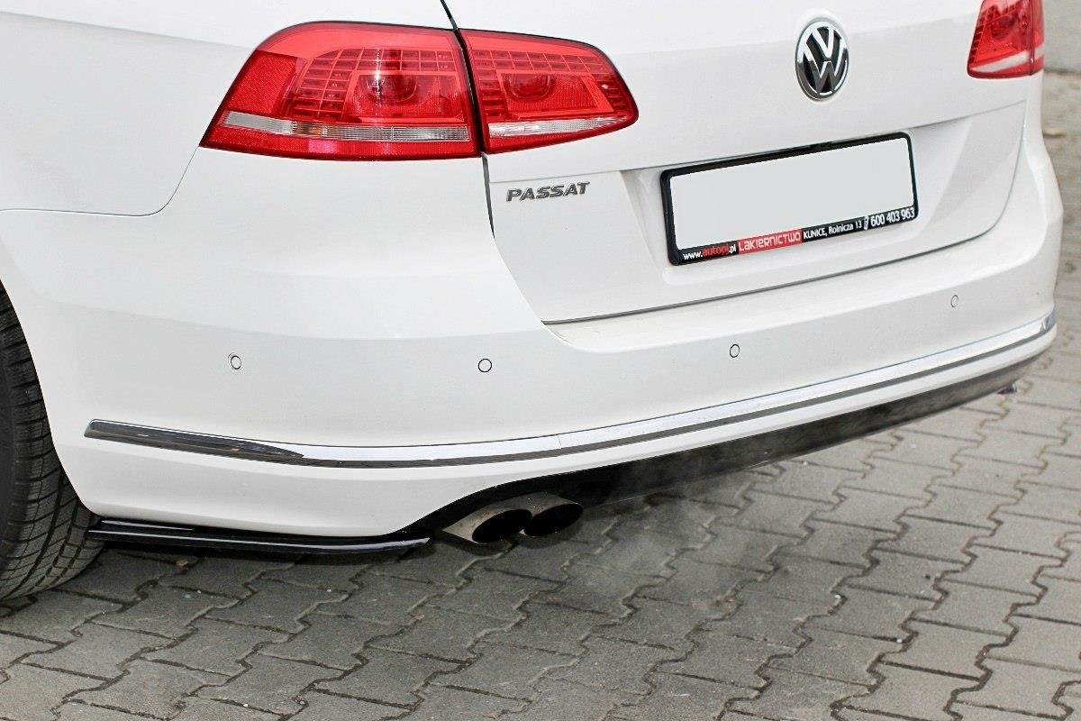 Heck Ansatz Flaps Diffusor für Vw Passat B7 R-Line Variant Carbon Look