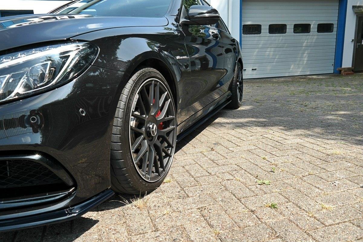 Seitenschweller Ansatz für V.1 für Mercedes C-Klasse S205 63 AMG schwarz Hochglanz