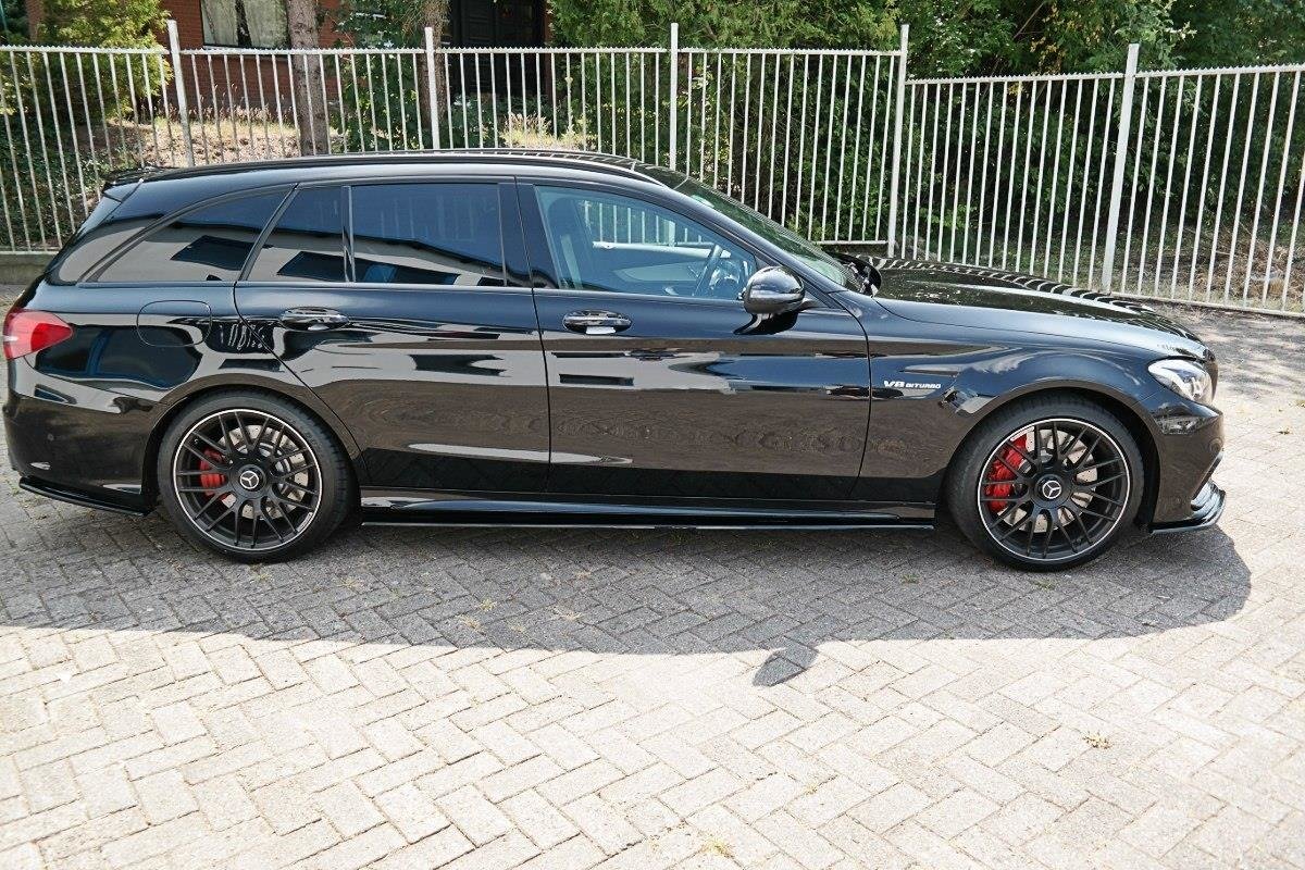 Seitenschweller Ansatz für Mercedes C-Klasse S205 63 AMG Kombi Carbon Look