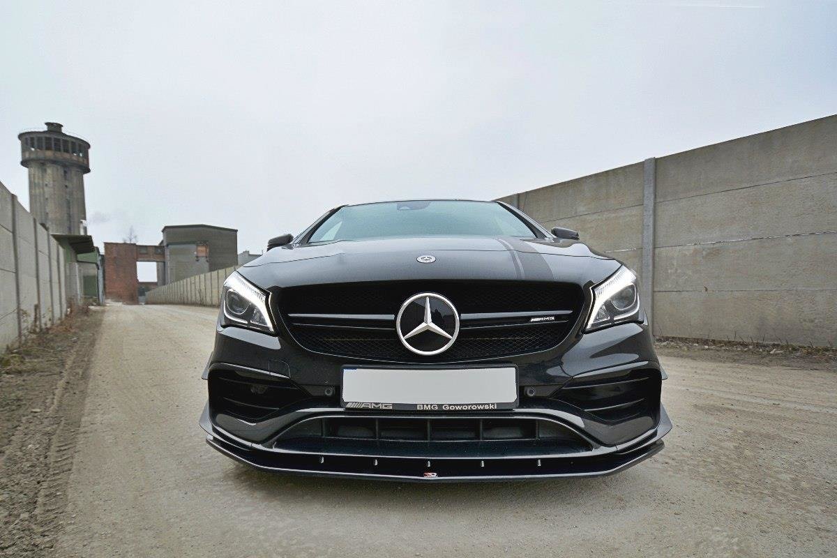 Front Ansatz V.1 für Mercedes CLA A45 AMG C117 Facelift schwarz Hochglanz