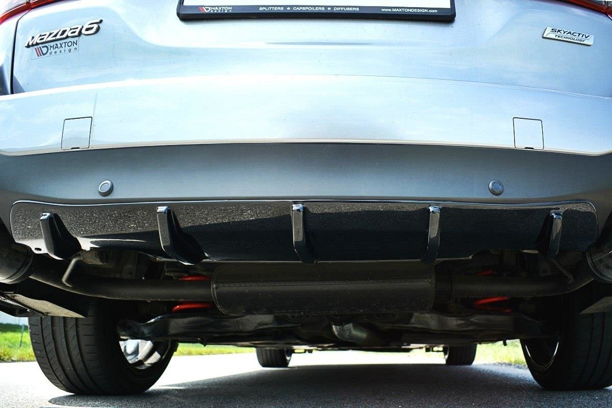 Diffusor Heck Ansatz für Mazda 6 GJ (Mk3) schwarz Hochglanz