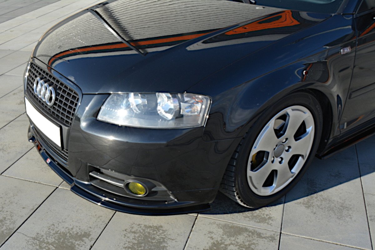 Front Ansatz für Audi A3 S-Line 8P schwarz Hochglanz