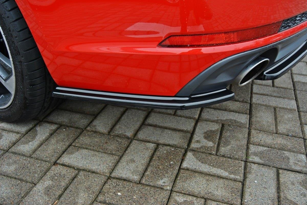 Heck Ansatz Flaps Diffusor für Audi A4 B9 S-Line schwarz Hochglanz