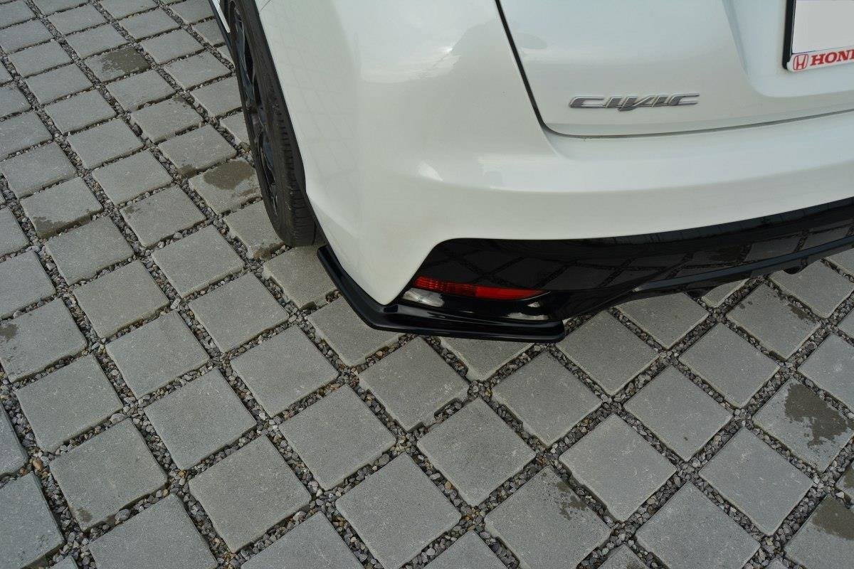 Heck Ansatz Flaps Diffusor für Honda Civic Mk9 Facelift schwarz Hochglanz
