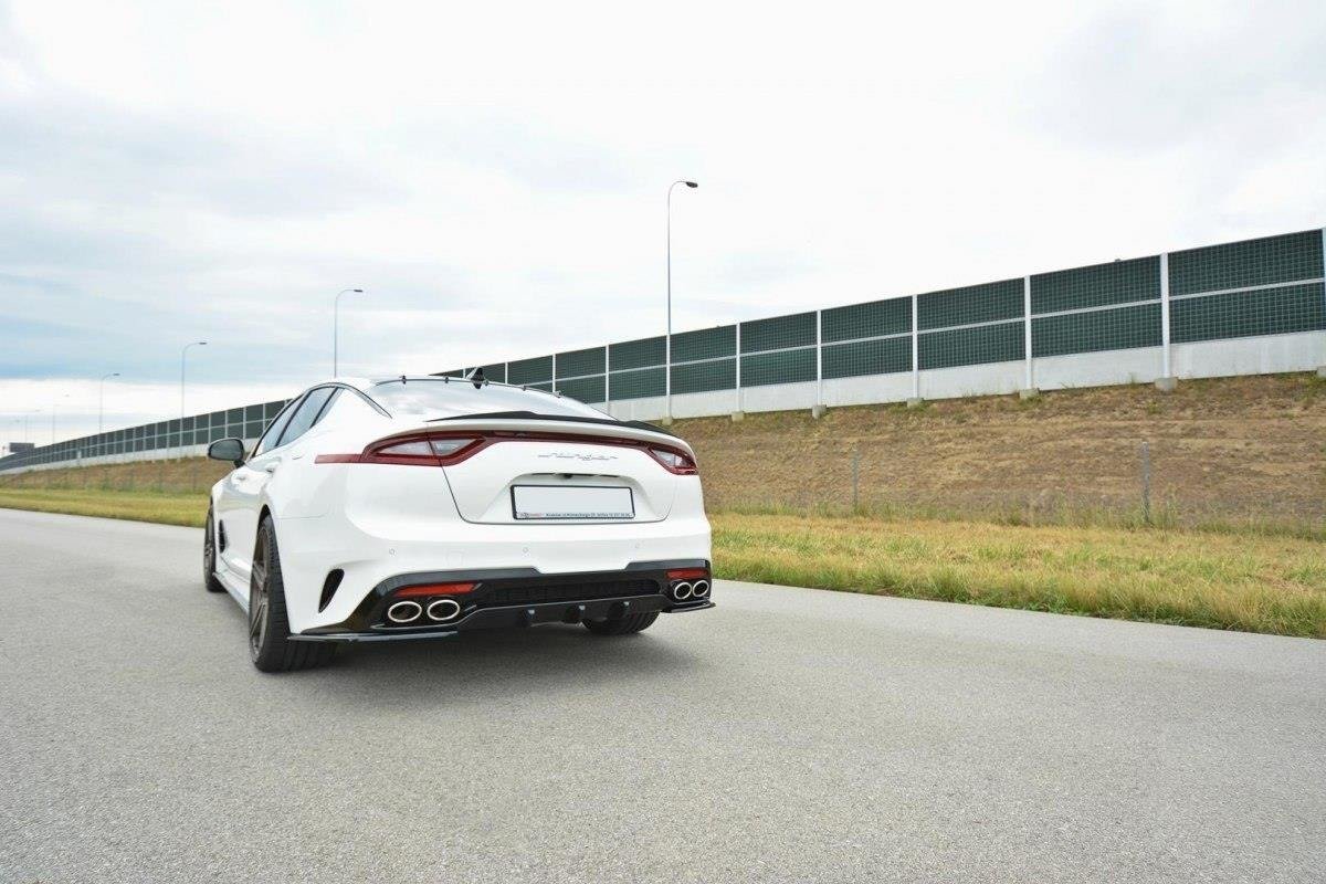 Diffusor Heck Ansatz für Kia Stinger Gt / GT-Line Mk1 schwarz Hochglanz