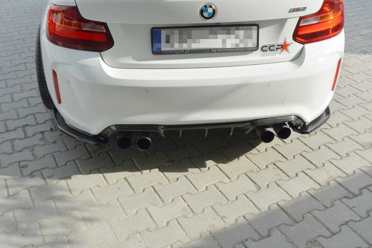 Heck Ansatz Flaps Diffusor für BMW M2 (F87) COUPÉ schwarz Hochglanz