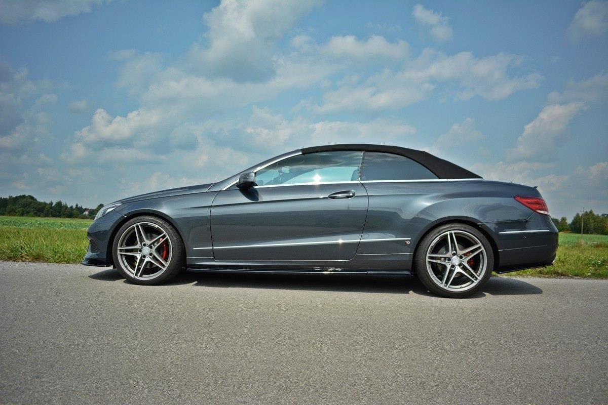 Seitenschweller Ansatz für Mercedes - Benz E Coupe / Cabrio C207 Facelift / A207 Facelit schwarz Hochglanz