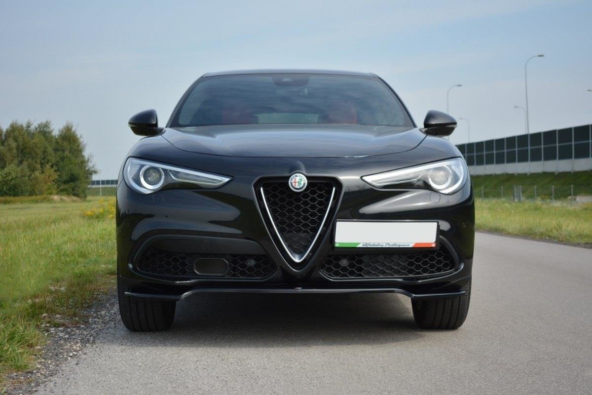 Front Ansatz V.1 für Alfa Romeo Stelvio Mk1 schwarz Hochglanz