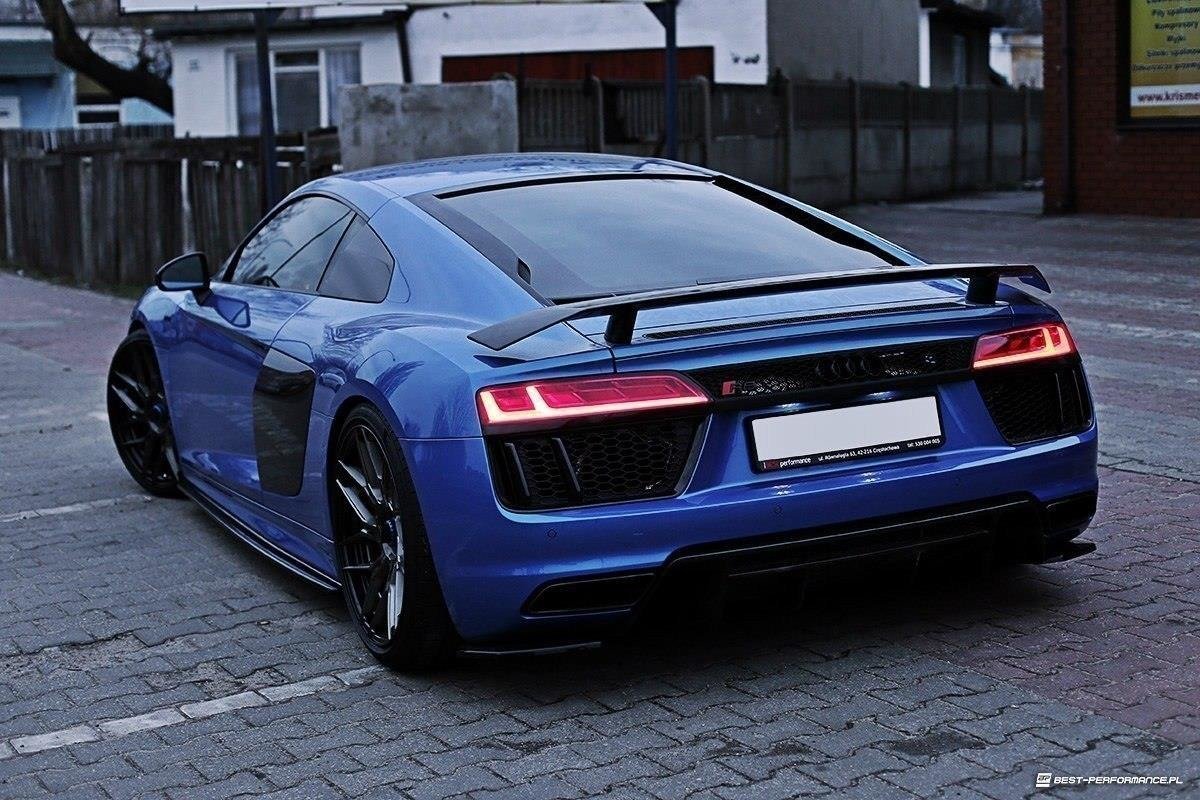 Heck Ansatz Flaps Diffusor für Audi R8 Mk.2 schwarz Hochglanz