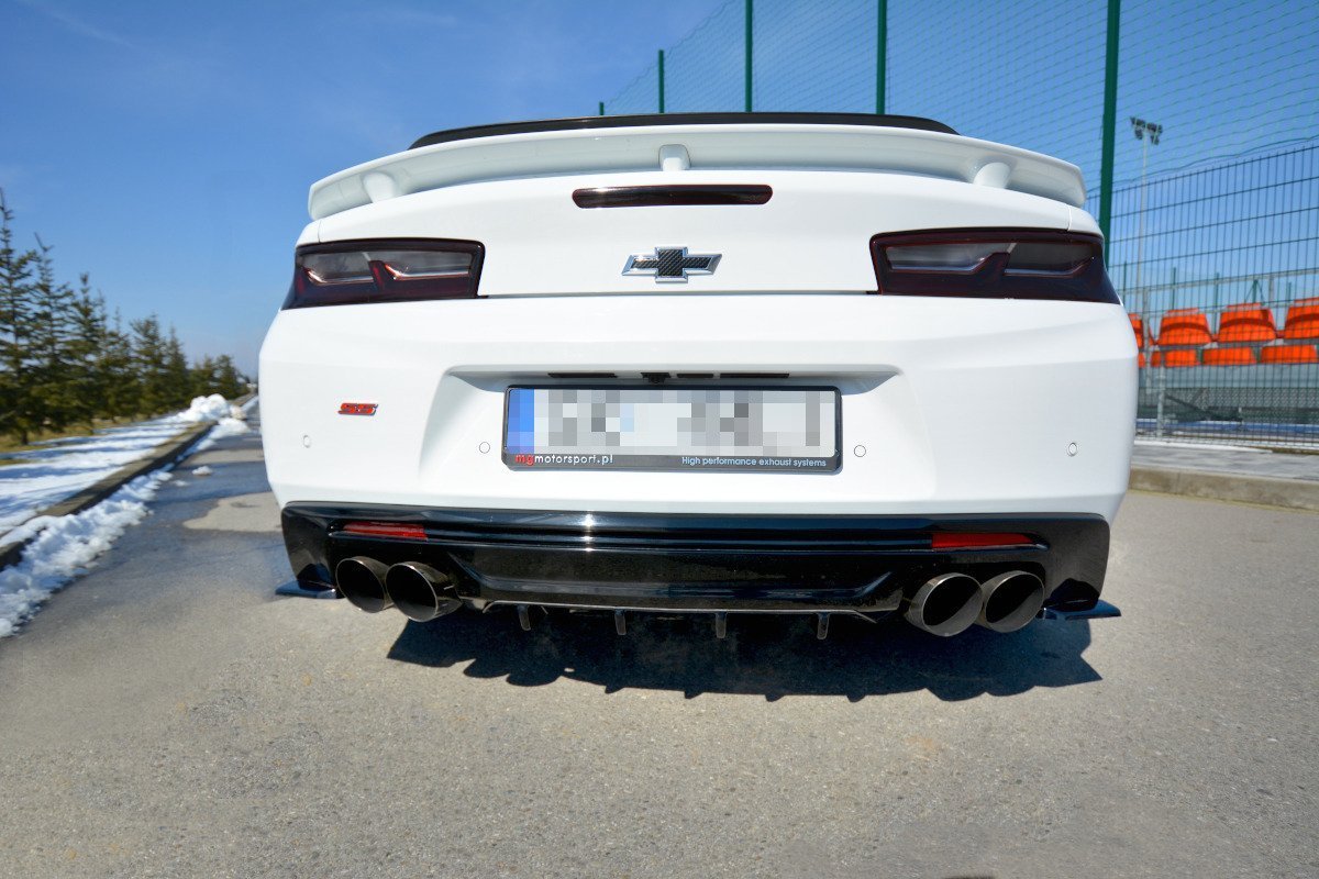Diffusor Heck Ansatz für CHEVROLET CAMARO 6TH-GEN. PHASE-I 2SS COUPE schwarz Hochglanz