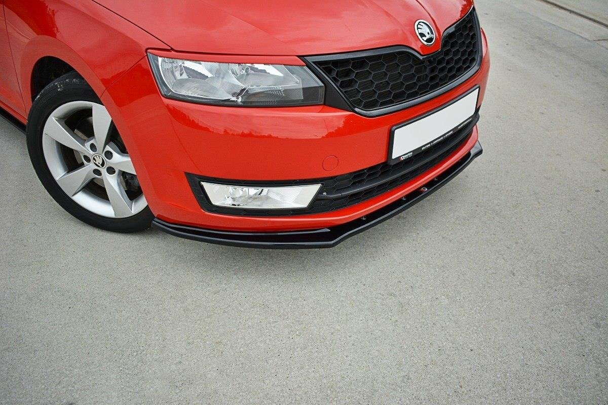 Front Ansatz V.2 für Skoda Rapid schwarz Hochglanz