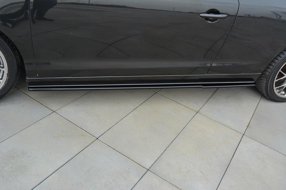 Seitenschweller Ansatz für Renault Laguna mk 3 Coupe schwarz Hochglanz